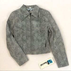 B Lucid Vintage Snakeskin Look Leather Jacket